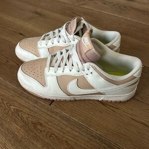 Nike Dunk White and Tan Sneakers